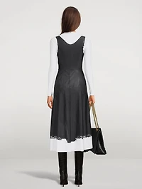 Trompe-L'oeil Spandex Midi Dress With Gloves