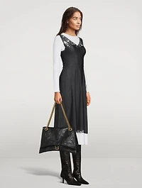 Trompe-L'oeil Spandex Midi Dress With Gloves