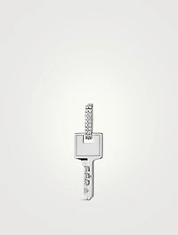 Small 18K Gold Key Earring With Diamonds