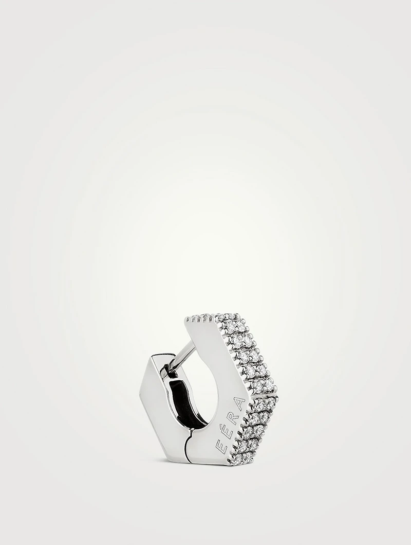 Mini 18K Gold Dado Earring With Diamonds