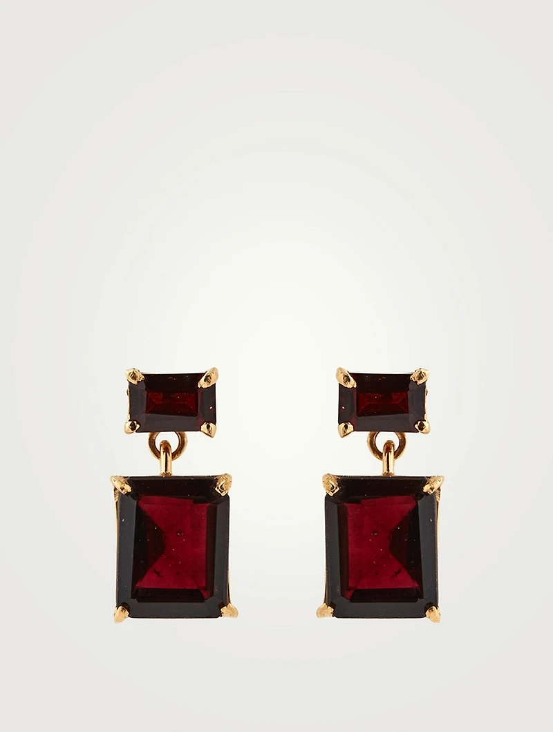 Gem Drop Earrings With Garnet