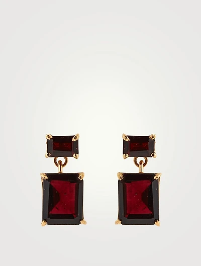 Gem Drop Earrings With Garnet