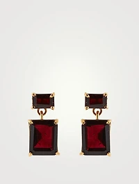 Gem Drop Earrings With Garnet