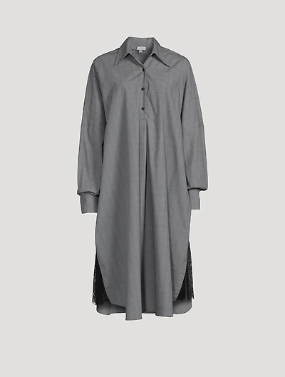 Lalo Lace-Inset Shirt Dress