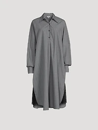 Lalo Lace-Inset Shirt Dress