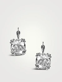 Dew Drop 14K White Gold Cluster Earrings With Topaz