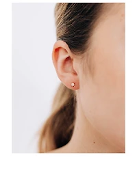 Micro Aztec 14K Gold North Star Stud Earring With Diamonds