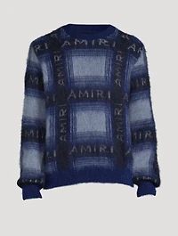 Brushed Mohair Plaid Sweater