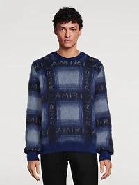Brushed Mohair Plaid Sweater