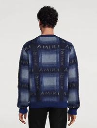 Brushed Mohair Plaid Sweater