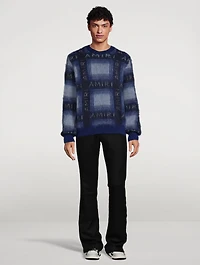 Brushed Mohair Plaid Sweater