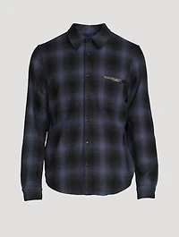 Wool-Blend Shirt With Leather Applique