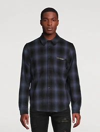 Wool-Blend Shirt With Leather Applique