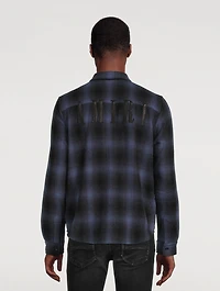 Wool-Blend Shirt With Leather Applique