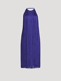 Fringed Halter Midi Dress