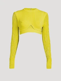 Mixed-Media Crop Top