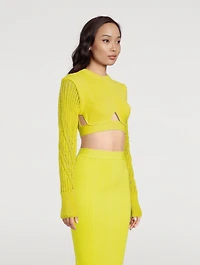 Mixed-Media Crop Top