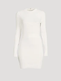 Ribbed Pointelle Mini Dress