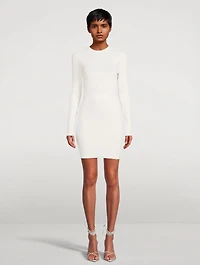 Ribbed Pointelle Mini Dress