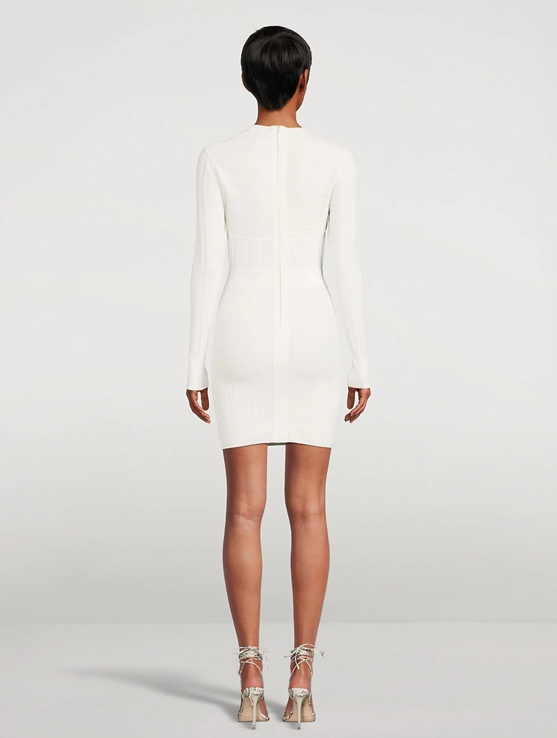 Ribbed Pointelle Mini Dress