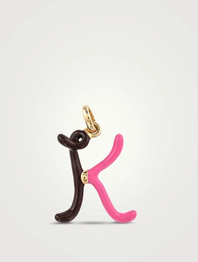 9K Gold K Initial Necklace