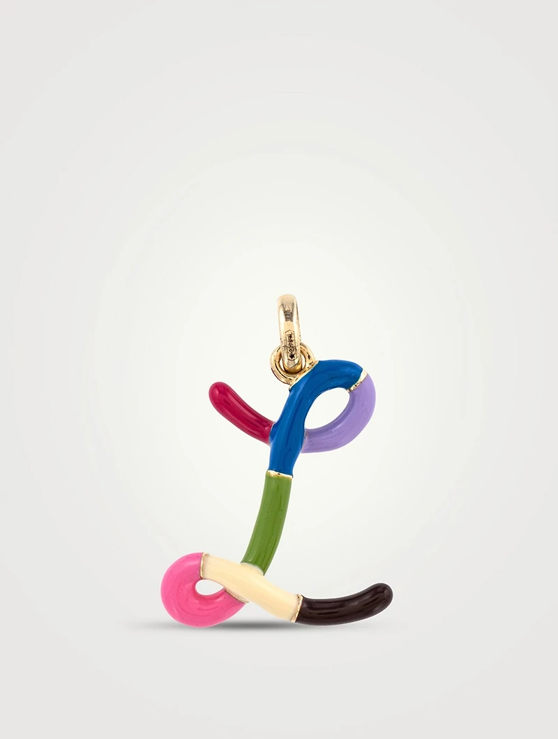 9K Gold L Initial Necklace