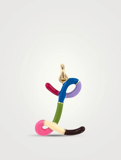 9K Gold L Initial Necklace