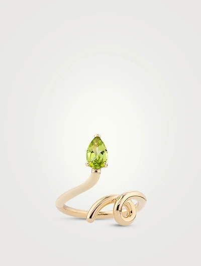 9K Gold Half Ring With Peridot