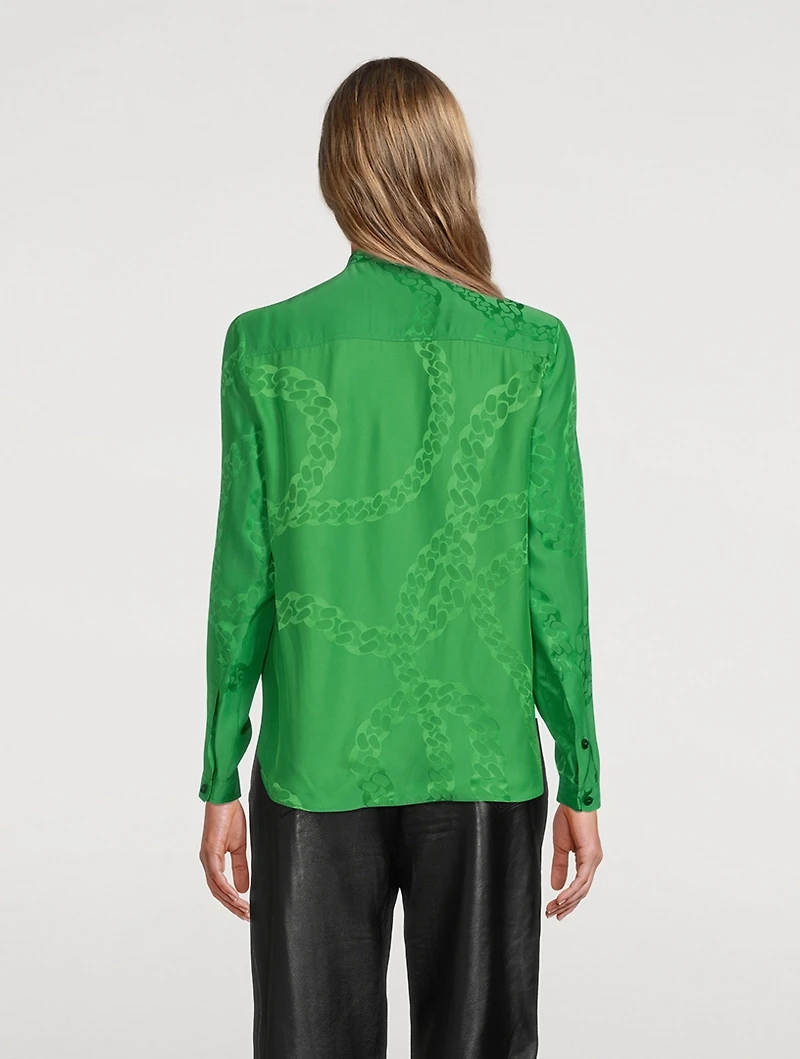 Chain Jacquard Satin Shirt