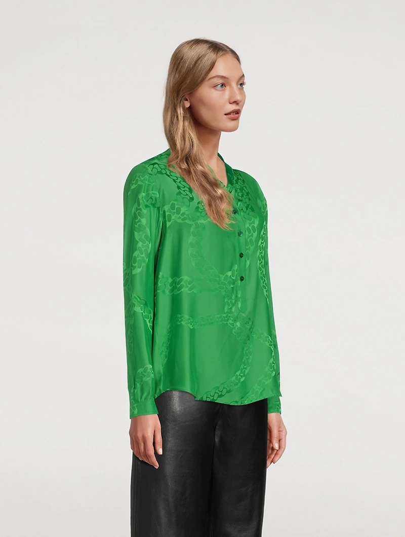 Chain Jacquard Satin Shirt