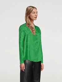 Chain Jacquard Satin Shirt