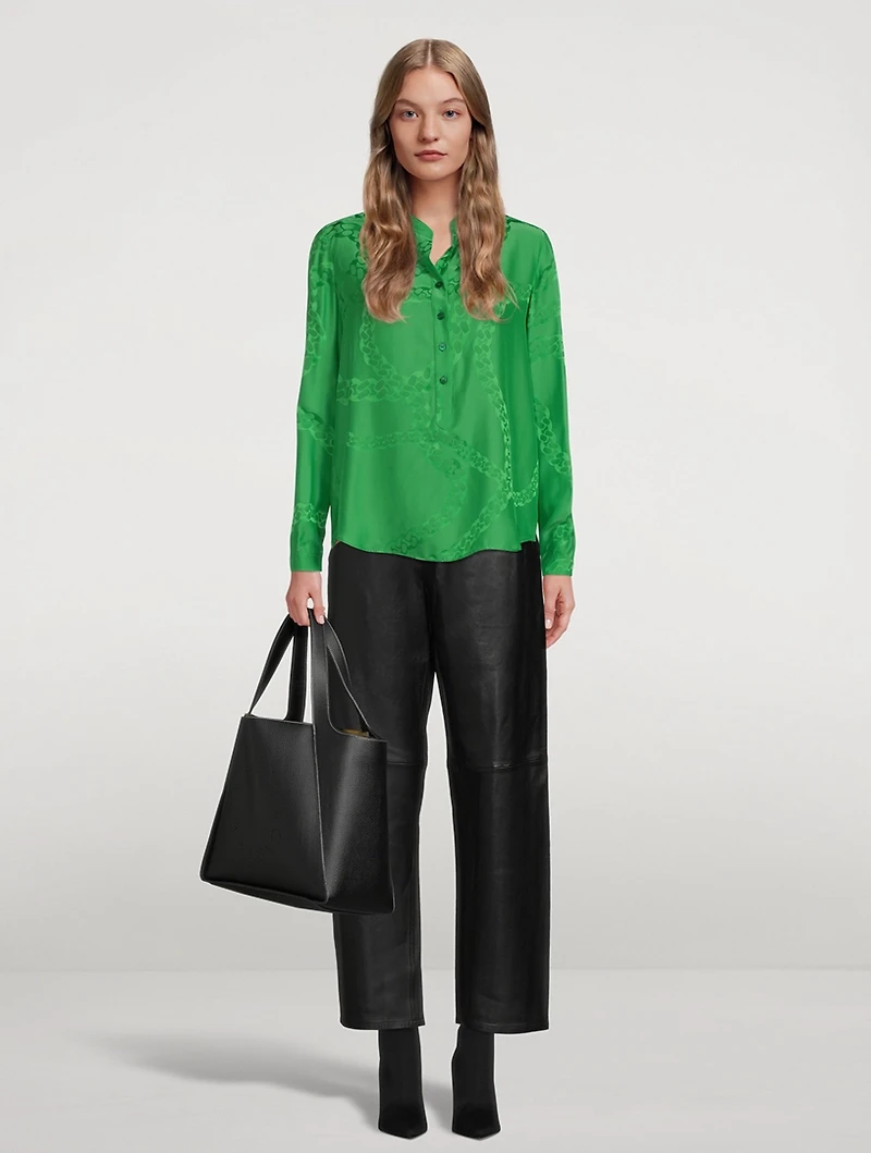 Chain Jacquard Satin Shirt
