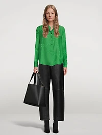 Chain Jacquard Satin Shirt