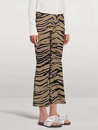 Flared Tiger Stripe Jacquard Trousers