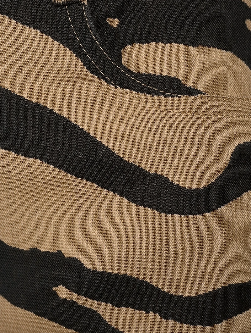Flared Tiger Stripe Jacquard Trousers