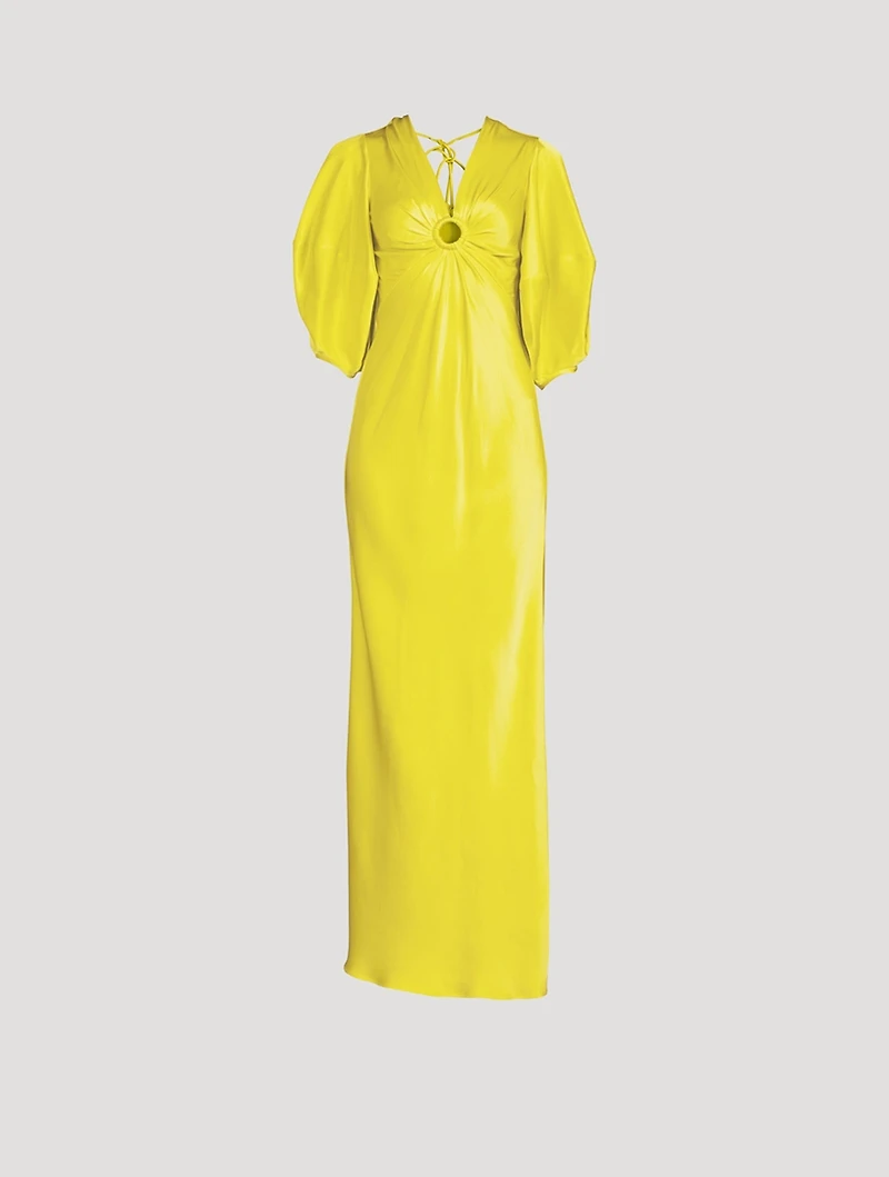 Rewild Double Satin Gown Doodle Print