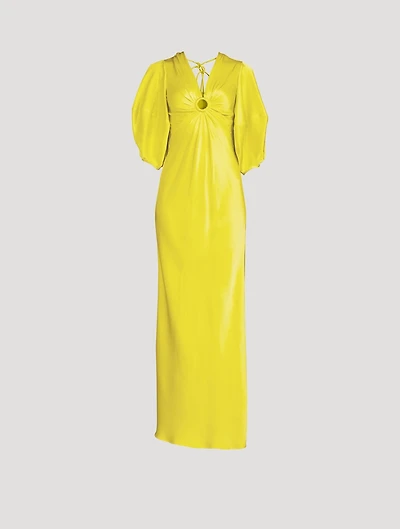 Rewild Double Satin Gown Doodle Print