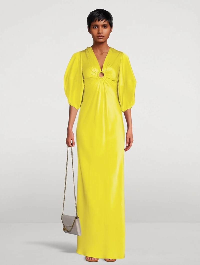Rewild Double Satin Gown Doodle Print