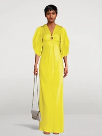 Rewild Double Satin Gown Doodle Print