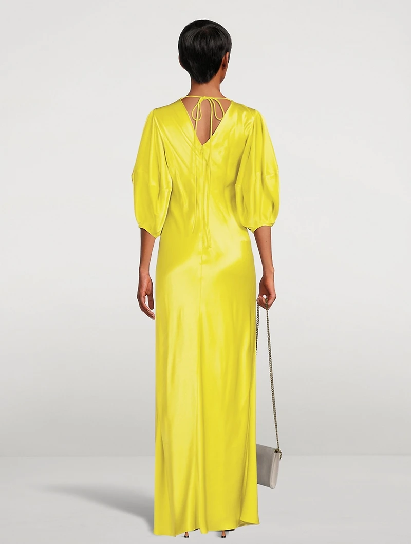 Rewild Double Satin Gown Doodle Print