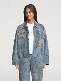 Rewild Oversized Denim Jacket Flora Print