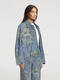 Rewild Oversized Denim Jacket Flora Print
