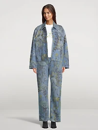 Rewild Oversized Denim Jacket Flora Print