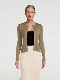 Ribbed Lurex Cardigan