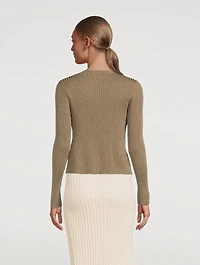 Ribbed Lurex Cardigan