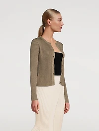 Ribbed Lurex Cardigan