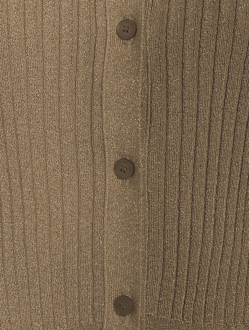 Ribbed Lurex Cardigan