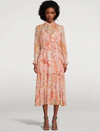 Kaleidoscope Midi Dress Floral Print