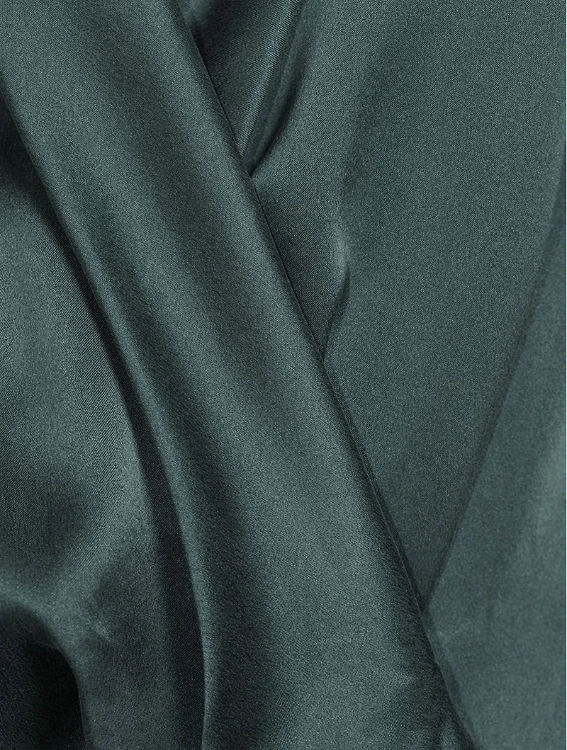 Silk Wrap Midi Dress