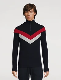 Voss Wool-Blend Colourblock Half-Zip Top
